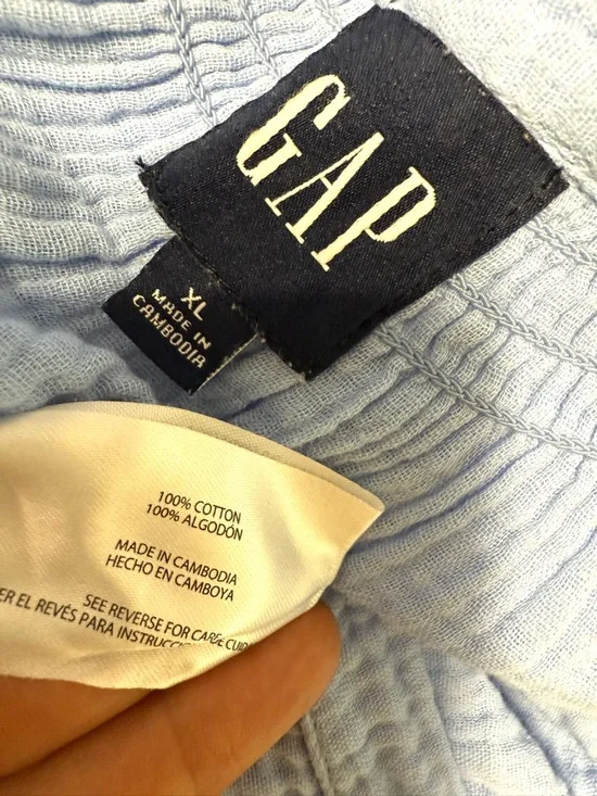 #15) NWOT Gap Light Blue V-Neck Tiered Cotton Dress - Picture 8 of 8